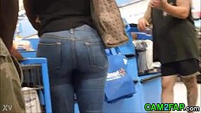 bbw ass on hidden cam close up