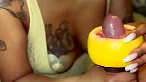 Does the grapefruit get sucked before the gooch in this blowjob?