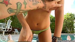Amateur Jerks Cock By Poolside With Fingers