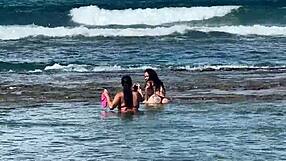 Two beauties enjoy coral cove beach in cabo