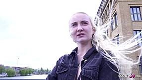 german scout grabs skinny blonde daruma rai for rough casting