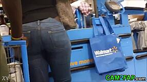 bbw ass on hidden cam close up