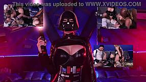 star whores fuck huge monster cocks in cosplay 4some cumshot