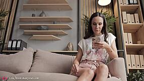 Horny Lilu Moon swallows courier's cock!