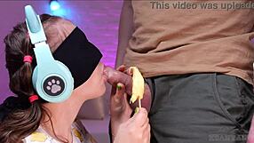 Friend tricks student with ice cream cumshot