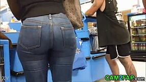 bbw ass on hidden cam close up