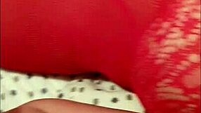 my nasty wife in sexy red lingerie shows off her nice pussy