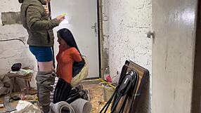 Step mom sucks construction worker son