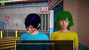 My new family plays a fun game together in the living room.