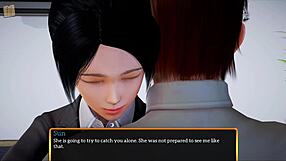 My new family plays a fun game together in the living room.