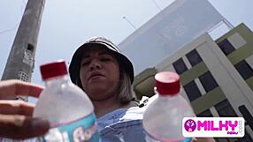 The busty venezuelan offers me her hot water