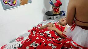 I fucked the stepmother's nurse hard until cumming in her mouth