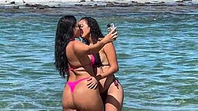 Two beauties enjoy coral cove beach in cabo