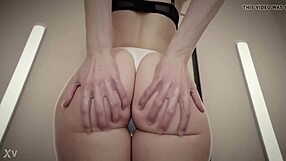 Blonde With Big Ass In Panties And Thong