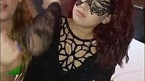 Kellenzinha n Nicole's first threesome: We break the nymphets pink ass with toys.