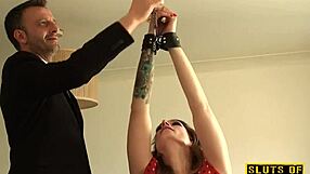 British submissive Ava Austen contrasts soft skirt with hard face fucking.