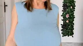 Busty Braless Gilf Mariaolds Does Sporty Groove Strip Dancing, Clothes Ripping Off