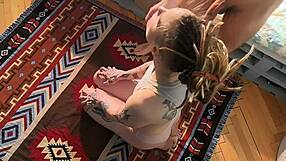 i was trying to meditate, but his big cock interrupted with something much better and fun. pov sex with a cute young girl, barefoot and beautiful