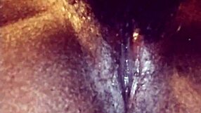 Ebony pussy licking orgasm close up in my panties