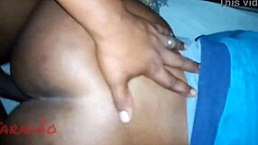 fucking the ebony ass from the side, spreading wide