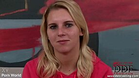 Barefoot in lingerie, shaved pussy offered with natural tits