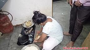 Indian Desi Stepmom Gets Nailed in Kitchen Scene