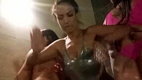 Three sexy Brazilians enjoying hot tub massage with Pamela Pantera