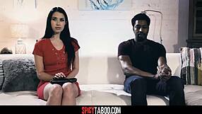 Horny widow asks black stepbrother for creampie