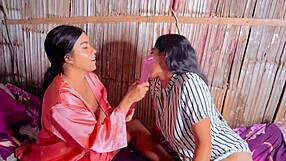 hot stepmother and stepdaughter play with wet pussies and dildo moaning