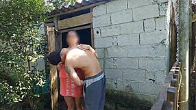 Married woman in towel asks farm caretaker for help and pays with rough sex