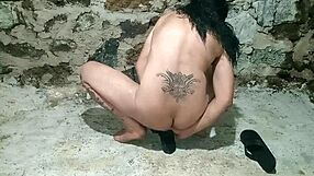 Flip-flop action in the ass with toys and gaping