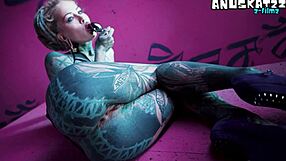 Tattoo Girl Stretch Her Asshole - Solo Anal Play And Fisting - Goth Slut