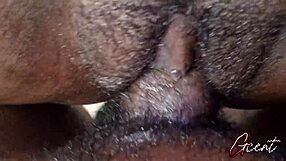 Extremely close-up pussy action with macro creampie finish