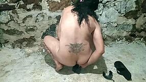 Flip-flop action in the ass with toys and gaping