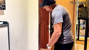 I caught my stepmom cheating and joined the cum-filled threesome with blowjob and doggystyle