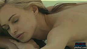 perky big tits blonde model from europe UNDRESSES in striptease, her boobs bouncing softly as she reveals her body.