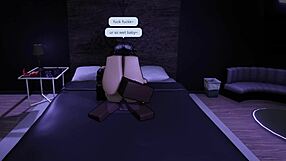 Roblox goth girl enjoys rough play with big black cock