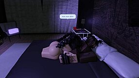 Roblox goth girl enjoys rough play with big black cock