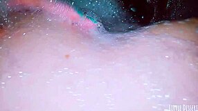 girl intensely gropes her small tits in the bath