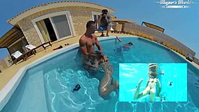 Hot Brunette Talia Mint Sucks and Fucks in the Pool. Passionate Missionary and Cowgirl Riding.