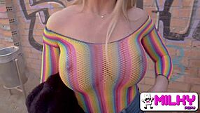 Busty Spanish MILF Sucks Cock Outdoors After Dickflash