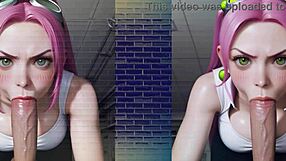 AI Fellatio Hotties Ecchidragons and AI Stillz Perform Blowjob with ASMR