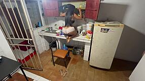 Geez, my slut gets so horny when I clean!