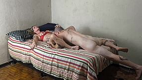 naughty stepmom with big tits gives unprotected blowjob to her stepson