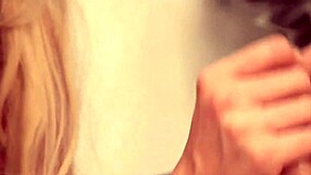 Blonde engages in intense biting fetish activities