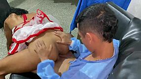 Latina Brunette Gets Fucked Bent Over In Missionary