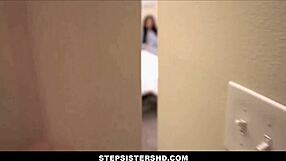 Petite Brunette Stepsister Practices Honeymoon with Huge Cock POV