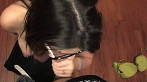 Sexy Mom MILF Performs Deepthroat Blowjob on Bed