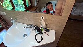 Fat stepmom bent over gets deep anal from stepson, cum on face for birthday.