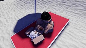 roblox character caught on public beach